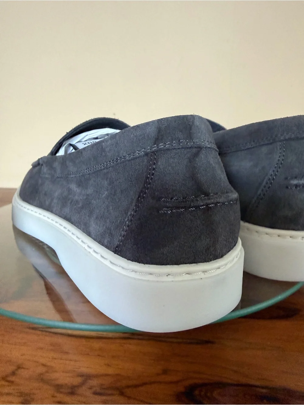 Massimo Dutti Grey Split Suede Leather Loafers - Size US 9